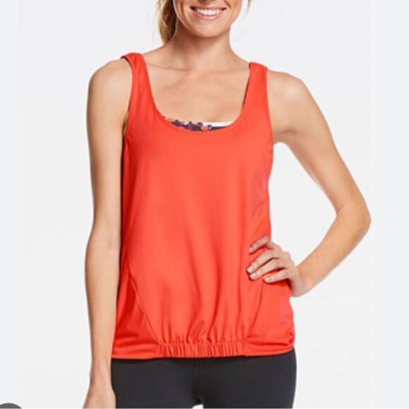 Fabletics size XS Red Workout shirt with open back tank top - Picture 1 of 4